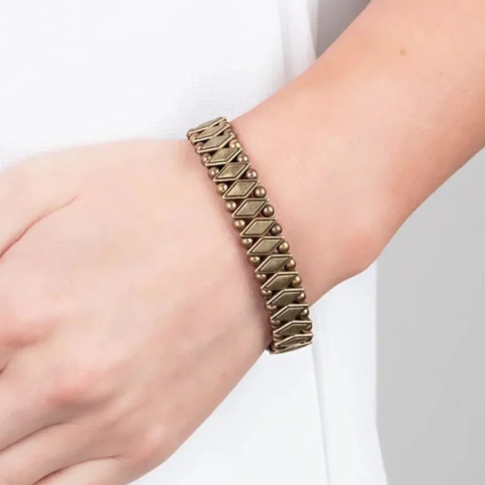 Paparazzi Jewelry Accessories - Abstract Advisory - Brass Bracelet - Vintage